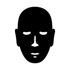 Silhouette of a Bald Head with Closed Eyes Simple Minimalist Face Icon