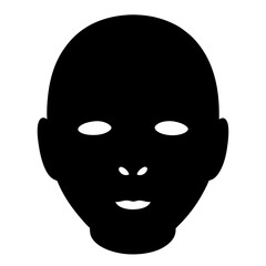 Simple Black Silhouette of a Human Head and Face Icon Graphic