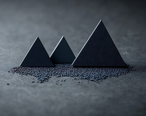 Abstract geometric shapes on a dark surface