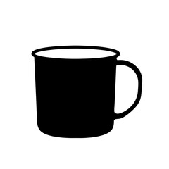 A Simple Black Silhouette of a Mug Coffee Cup Tea Drinkware