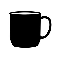 A simple black silhouette of a coffee mug teacup hot beverage drinkware