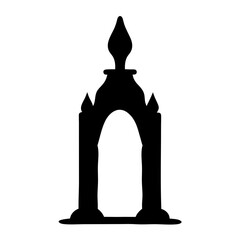 Obraz premium Silhouette of an Ornate Archway Gateway Entrance Structure