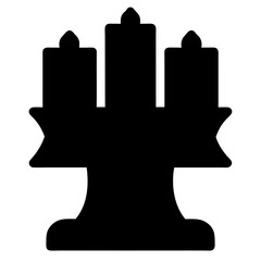 Three Candle Silhouette on a Wide Stand Elegant Home Decor Festive Symbol