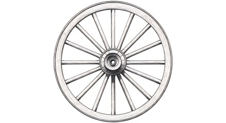Fototapeta premium Vintage wagon wheel illustration