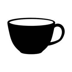 A Simple Black Silhouette of a Coffee Mug Teacup Hot Beverage Drinkware