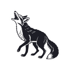 black adventure fox silhouette vector