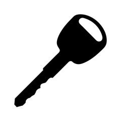 Black and White Silhouette of a Car Key Icon Illustration Image