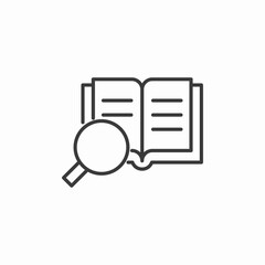 book information search icon sign vector
