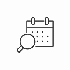calendar search icon sign vector