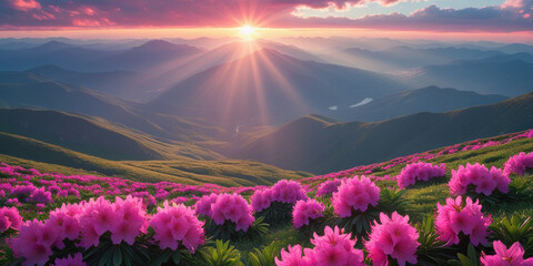 sunset in the mountains