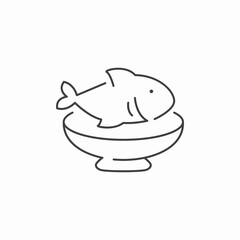 cooked fish meal icon sign vector