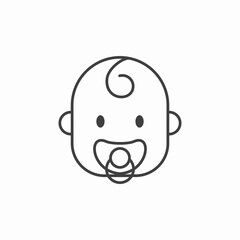 cute baby pacifier icon sign vector