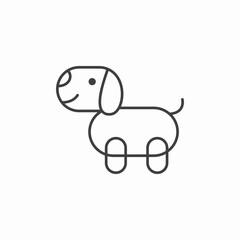 cute furry pet dog icon sign vector
