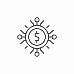 digital financial network icon sign vector