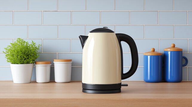 modern electric kettle in bright kitchen - Powered by Adobe