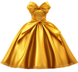 Isolated Gold Ball Gown
