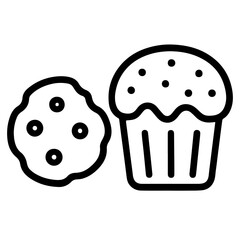 Easter cake and cookies icon on white background vector
Vector icon