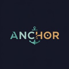 Obraz premium ANCHOR symbol logo, Stability concept design, Security brand mark, Nautical icon, Foundation graphic