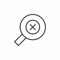 magnifying cross search icon sign vector