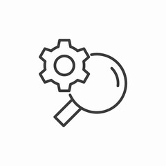magnifying glass settings icon sign vector