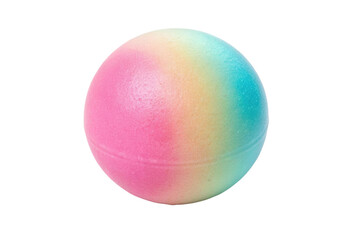 Obraz premium PNG Multicolored pastel bath bomb with pink, blue, and yellow gradient