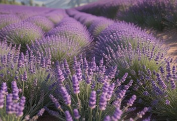Rows of lavender and violet flowers sway gently in the breeze , lavender,  floral,  countryside