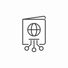 passport connected world icon sign vector