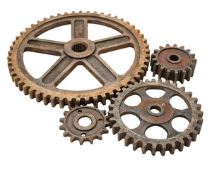 Vintage rusty cog wheels set