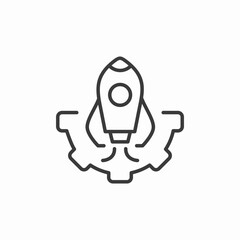 rocket launch gear icon sign vector