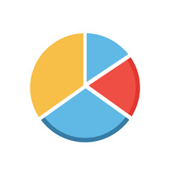 Colorful pie chart illustration representing data distribution  