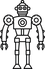 Retro Robot Drawing