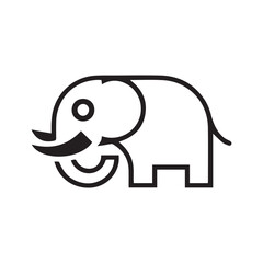 black elephant pictogram, with white background, Vector