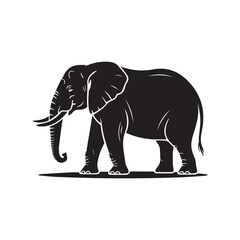 black elephant pictogram, with white background, Vector