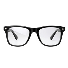 Fototapeta premium Sleek Black Modern Eyeglasses with Thin Frame, Transparent PNG Isolated