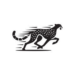 cheetah vector silhouette clip art logo illustration