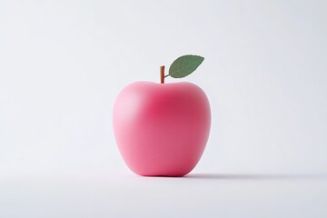 Pink Apple on White Background