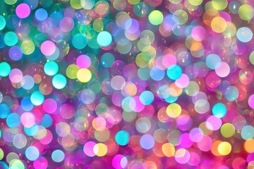 Naklejka premium Vibrant, colorful bokeh lights