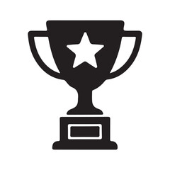 vector set of gold award prize trophy cup icon silhouette illustrations