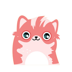 Cute kawaii kitten – vector illustration