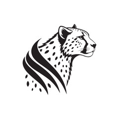cheetah vector silhouette clip art logo illustration