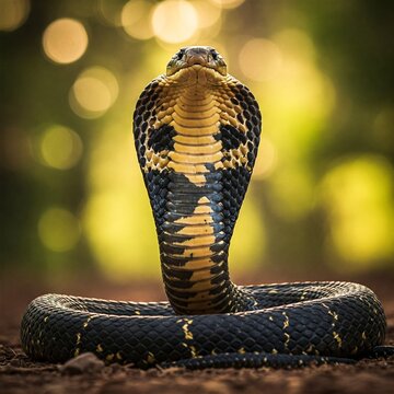 close up of a beautiful snake or python