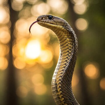 close up of a beautiful snake or python