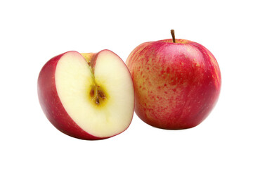Juicy Red Apple Sliced in Half, Fresh Fruit Photography
