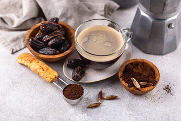 Coffee from date seed. Caffein free drink