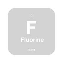 fluorine periodic vector isolated on transparent background