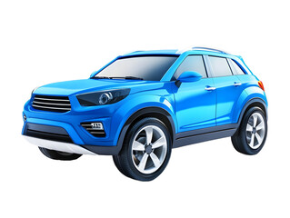 Fototapeta premium Modern Blue SUV in a Studio Setting