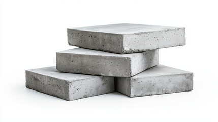 Concrete blocks stacked in modern arrangement, showcasing minimalist design. Ideal for construction or architectural projects