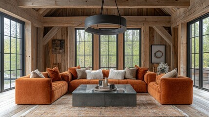 Rustic modern living room