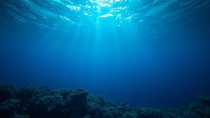 Sunbeams Illuminate The Deep Ocean