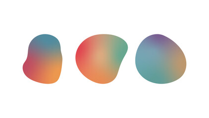 Playful Gradient Blobs. Rounded colorful shapes with soft gradients and organic curves, ideal for cheerful modern compositions and digital artwork.